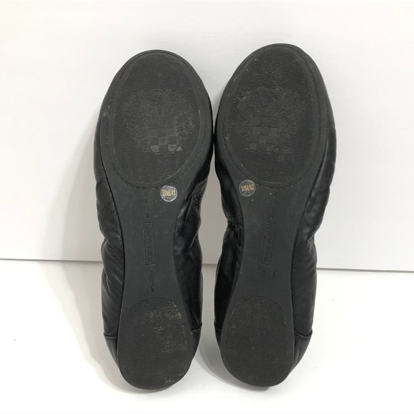 Vince Camuto Eryn Black Leather Ballet Flats 10 - Picture 9 of 11